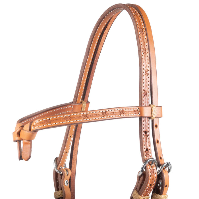 Teskey's Barbwire Crossover Browband Headstall Tack - Headstalls Teskey's