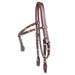 Teskey's Basket Stamped Crossover Headstall w/Horse Hair Tassels Tack - Headstalls Teskey's Heavy Oil