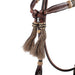 Teskey's Basket Stamped Crossover Headstall w/Horse Hair Tassels Tack - Headstalls Teskey's