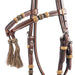 Teskey's Basket Stamped Crossover Headstall w/Horse Hair Tassels Tack - Headstalls Teskey's