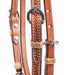 Teskey's Basket Stamped Browband Headstall w/Rawhide Tack - Headstalls Teskey's