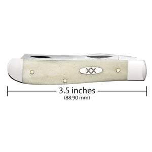 Case Mini Trapper - Smooth Natural Bone - XX Oval Shield Knives WR CASE   