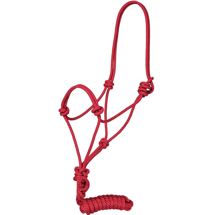 Traditional Rope Halter w/Lead Tack - Halters & Leads Mustang Red