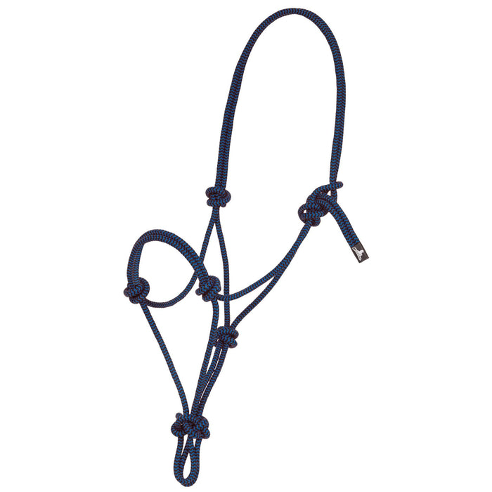 Mustang Two-Tone Rope Halter Tack - Halters & Leads Mustang Blue/Black