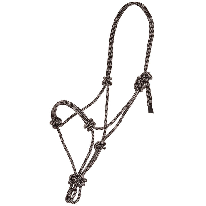 Mustang Two-Tone Rope Halter Tack - Halters & Leads Mustang Black/Silver