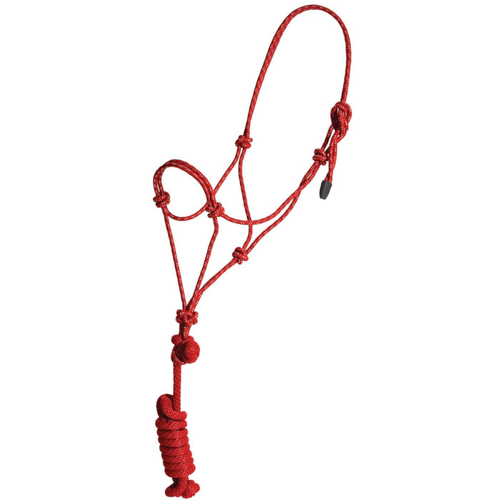 Mustang Foal and Yearling Rope Halter w/Lead Tack - Halters & Leads Mustang Foal Red