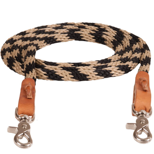 Round Braided Trail Rein Tack - Reins Mustang Black/Tan