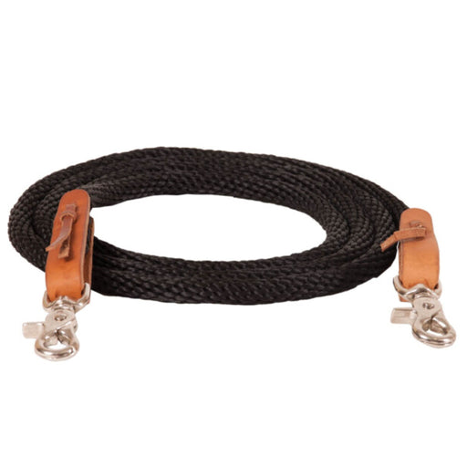 Round Braided Trail Rein Tack - Reins Mustang Black