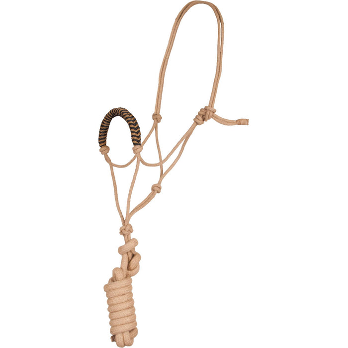 Mustang Jute Rope Halter and Lead w/Color Noseband Tack - Halters & Leads Mustang