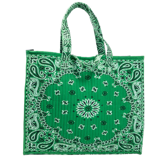 Green Bandana Tote Bag ACCESSORIES - Luggage & Travel - Tote Bags Panache Apparel
