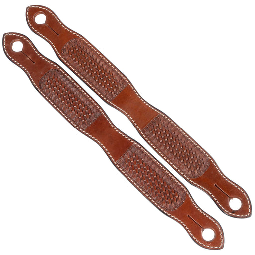 Teskey's Basket Stamped Slobber Straps Tack - Reins Teskey's Chestnut