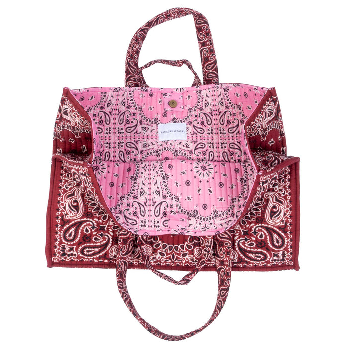 Burgundy Bandana Tote Bag