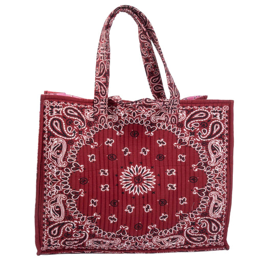 Burgundy Bandana Tote Bag ACCESSORIES - Luggage & Travel - Tote Bags Panache Apparel