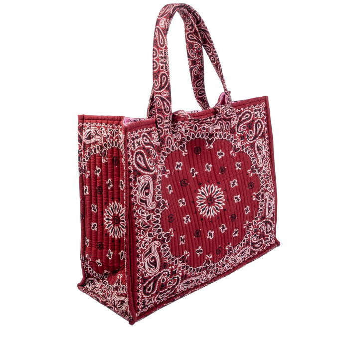 Burgundy Bandana Tote Bag
