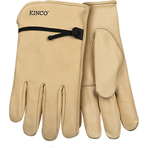 Kinco Grain Cowhide Driver With Pull Strap For the Rancher - Gloves Kinco Medium  