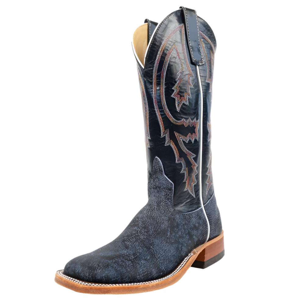 Anderson Bean Women's Blue Safari Giraffe Boot - Teskey's Exclusive WOMEN - Footwear - Boots - Exotic Boots Anderson Bean Boot Co.