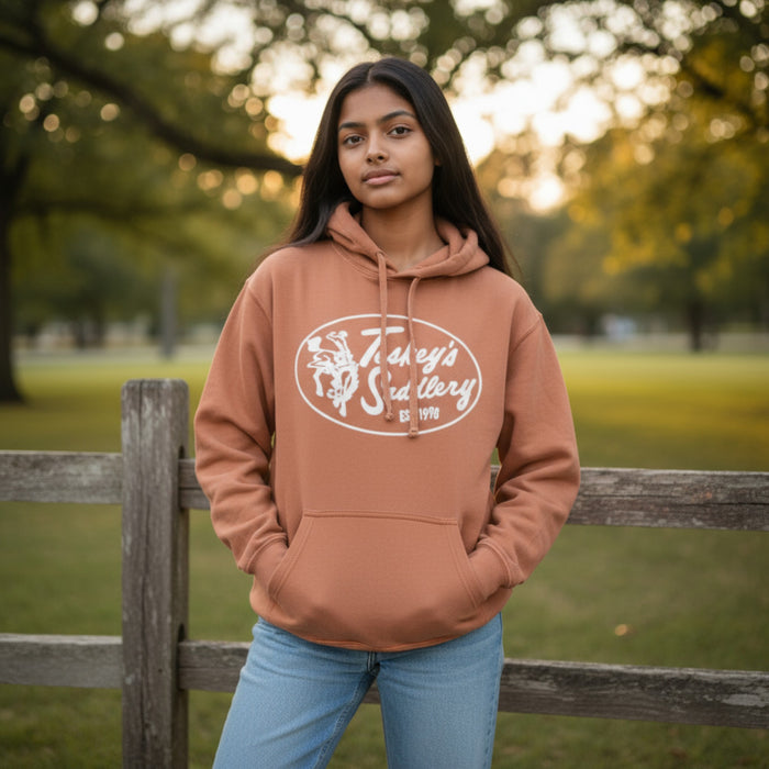 Teskey's Saddlery Retro Oval Hoodie -Adobe