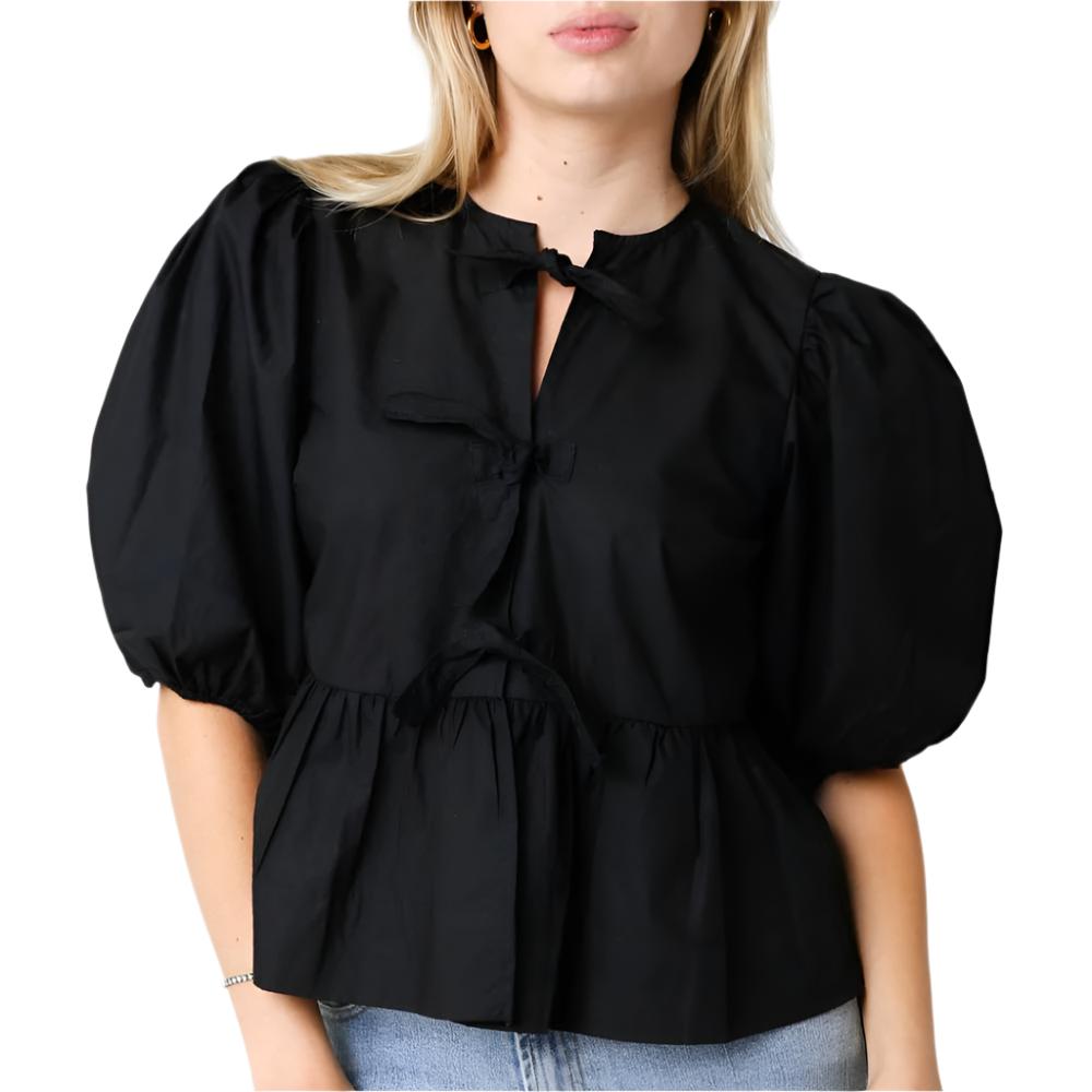 Alice Puffy Sleeve Top WOMEN - Clothing - Tops - Short Sleeved Olivaceous   