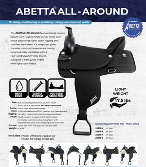 17" ABETTA ALL AROUND COMFORT SADDLE Saddles Abetta Saddle Co