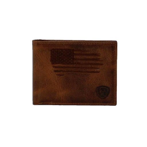 Ariat Distressed USA Flag Bifold Wallet MEN - Accessories - Wallets & Money Clips M&F Western Products   