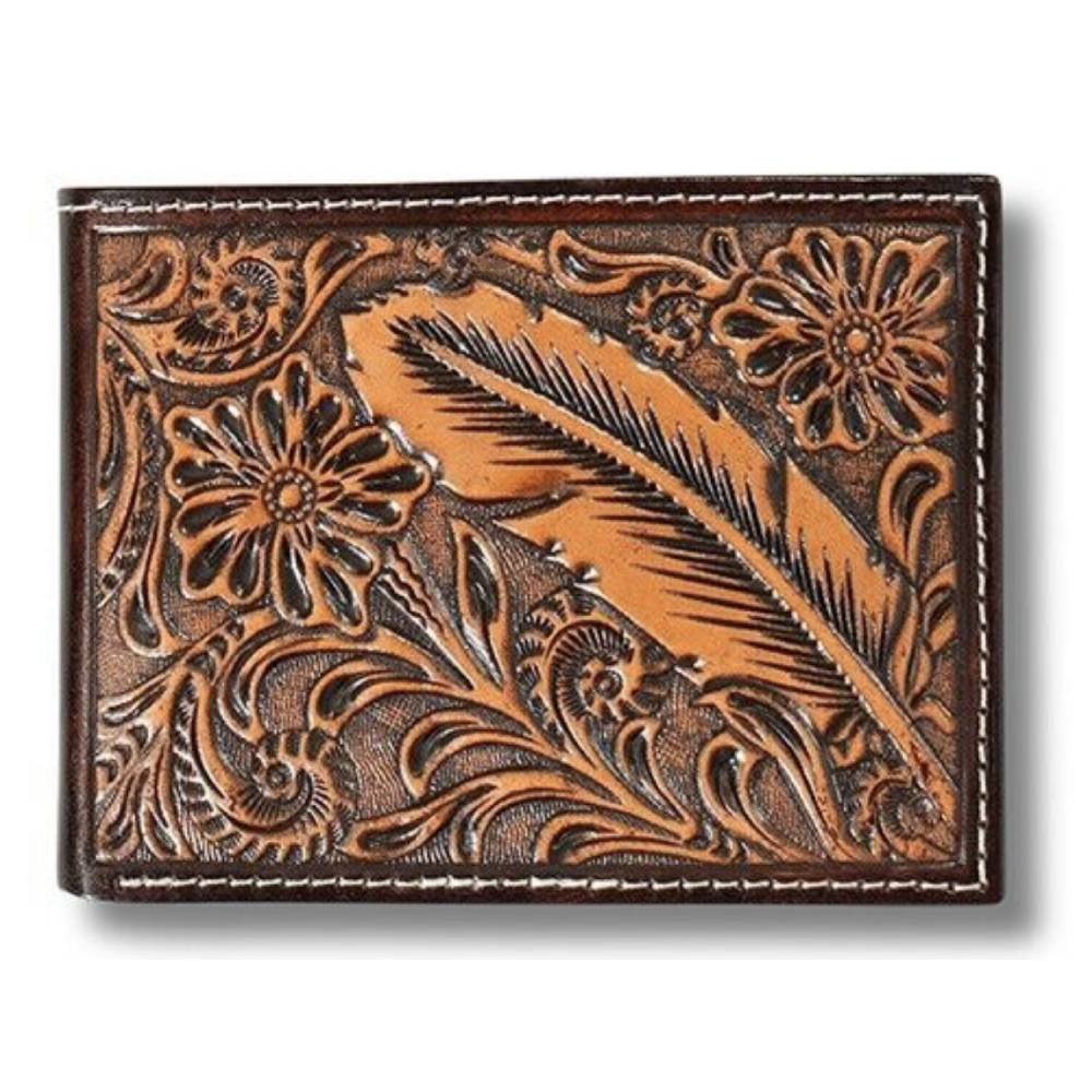 Ariat Feather Embossed Bi-Fold Wallet MEN - Accessories - Wallets & Money Clips M&F Western Products   