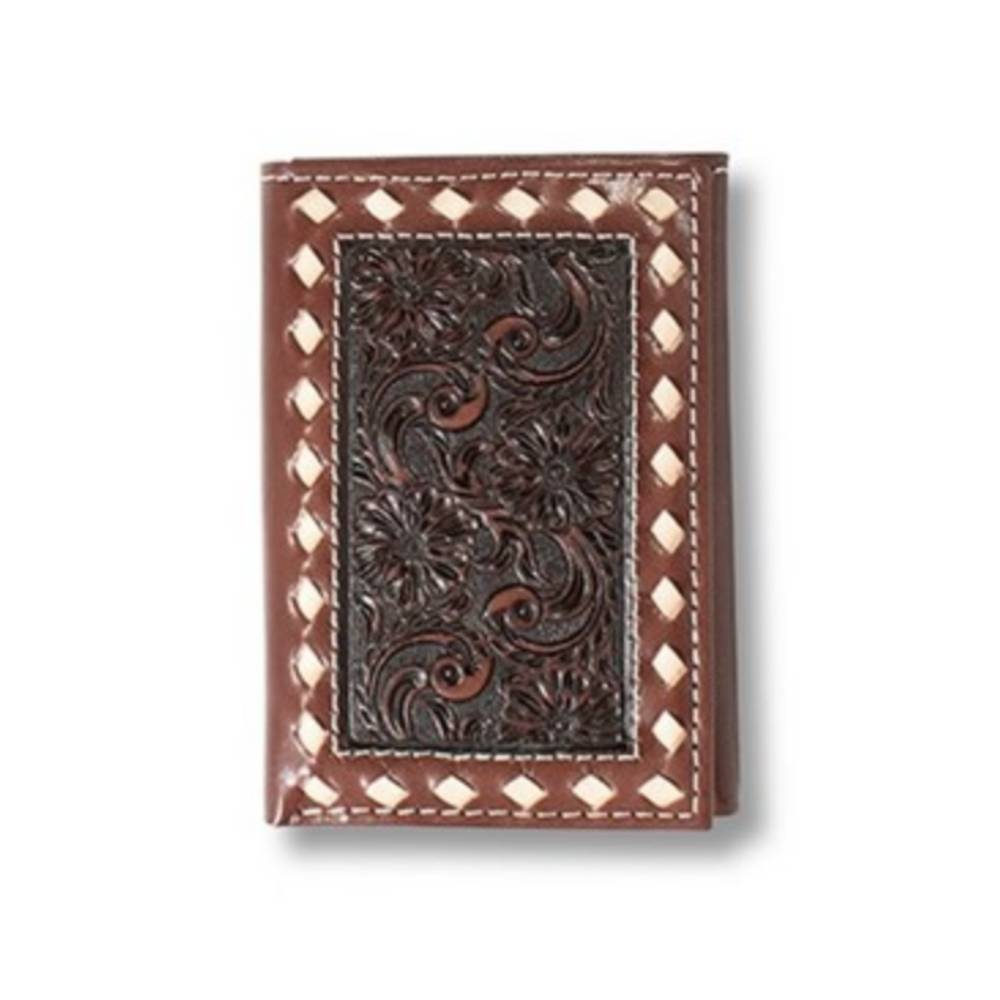 Elegant Black Floral Trifold Wallet by Ariat