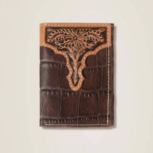 Ariat Floral Croc Tri-Fold Wallet MEN - Accessories - Wallets & Money Clips M&F Western Products   