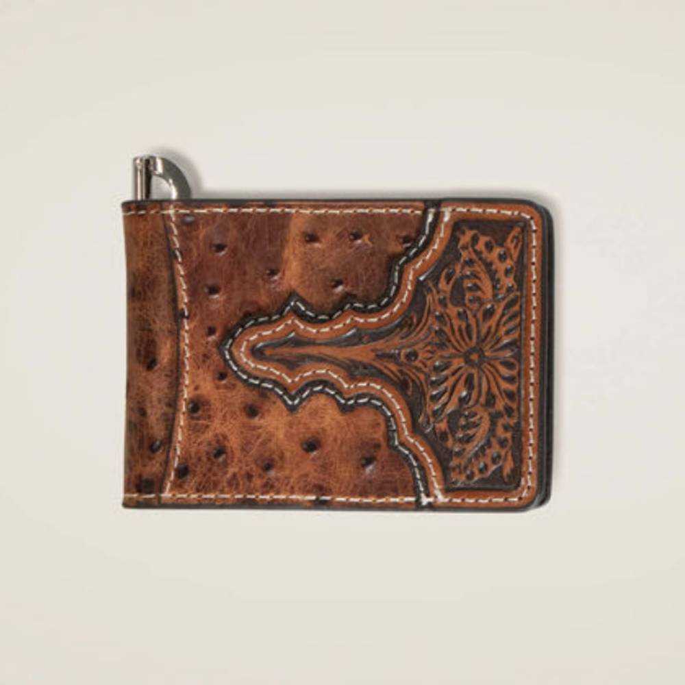 Ariat Ostrich Clip Wallet MEN - Accessories - Wallets & Money Clips M&F Western Products   