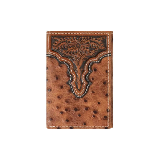 Ariat Ostrich Floral Tri-Fold Wallet MEN - Accessories - Wallets & Money Clips M&F Western Products   