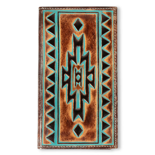 Ariat Turquoise Outline Southwest Rodeo Wallet MEN - Accessories - Wallets & Money Clips M&F Western Products   