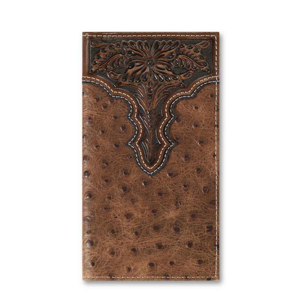 Ariat Floral Ostrich Rodeo Wallet MEN - Accessories - Wallets & Money Clips M&F Western Products   