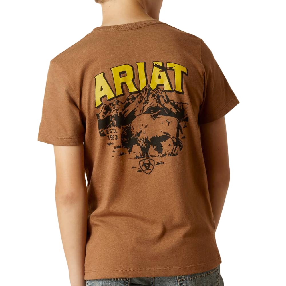 Ariat Youth Bison Sketch Shield Tee KIDS - Boys - Clothing - T-Shirts & Tank Tops Ariat Clothing   