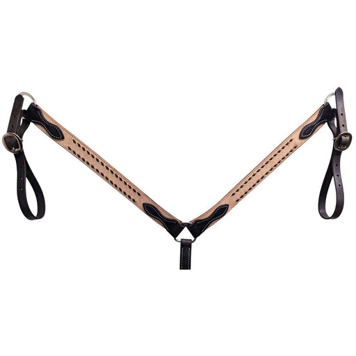 Teskey's Chocolate Buck Stitched Breast Collar Tack - Breast Collars Teskey's