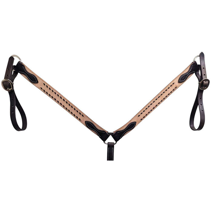 Teskey's Chocolate Buck Stitched Breast Collar Tack - Breast Collars Teskey's