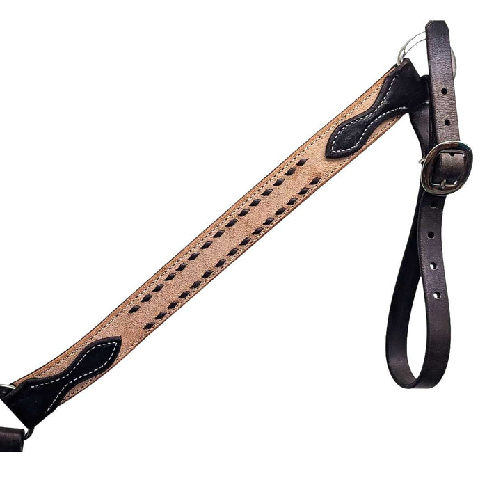 Teskey's Chocolate Buck Stitched Breast Collar Tack - Breast Collars Teskey's