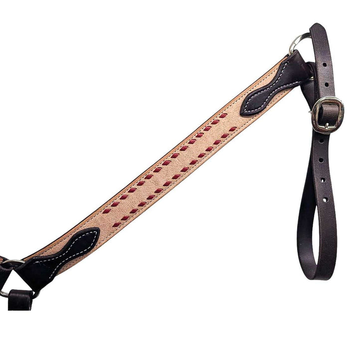 Teskey's Red Buck Stitched Chocolate Breast Collar Tack - Breast Collars Teskey's