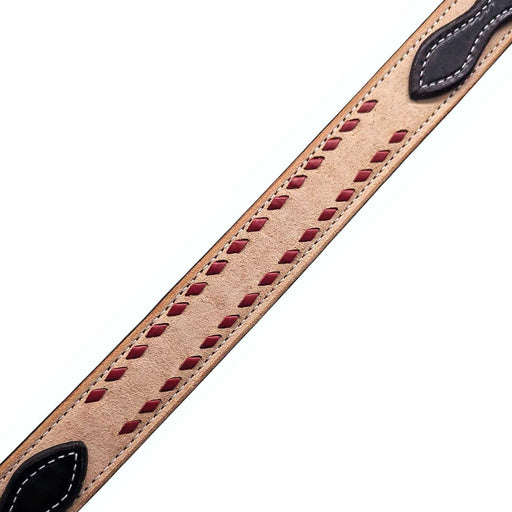Teskey's Red Buck Stitched Chocolate Breast Collar Tack - Breast Collars Teskey's