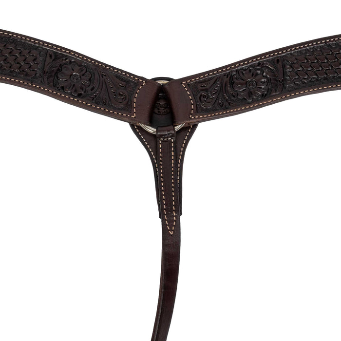 Teskey's Basket and Rose Tooled Breast Collar