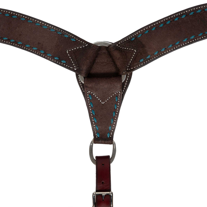 Teskey's 2" Chocolate Roughout Buckstitch Breast Collar