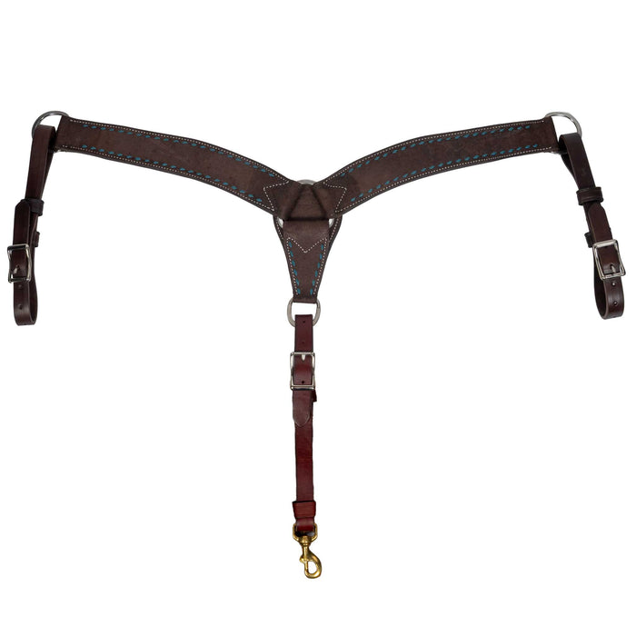 Teskey's 2" Chocolate Roughout Buckstitch Breast Collar