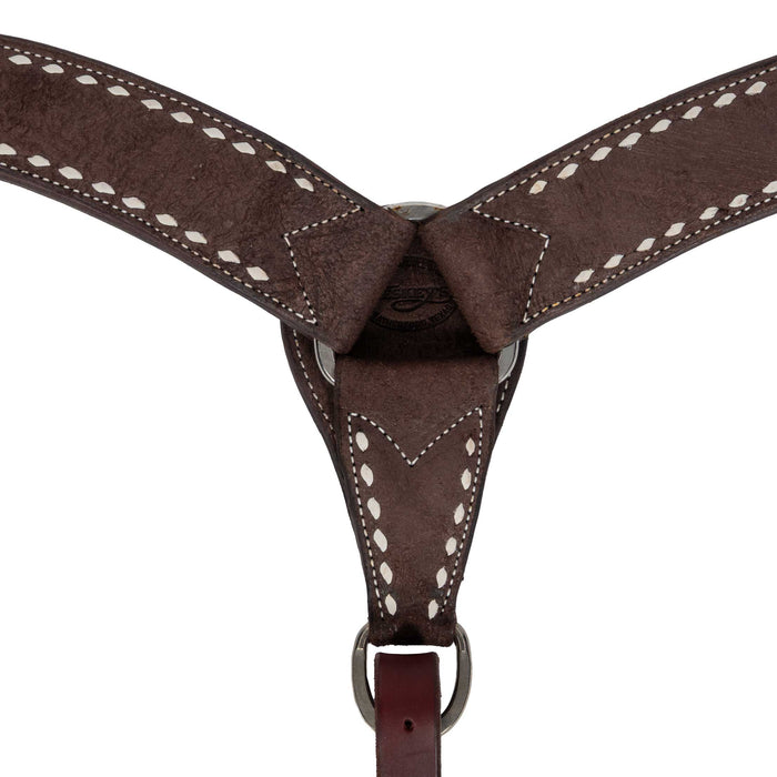 Teskey's 2" Chocolate Roughout Buckstitch Breast Collar