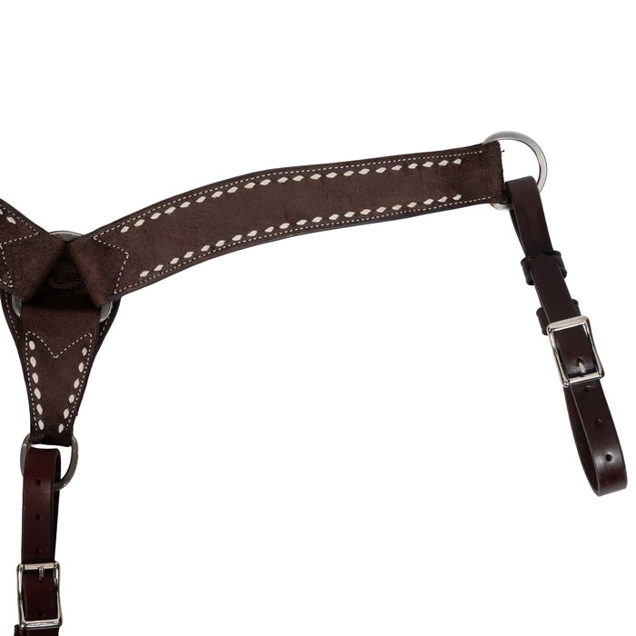 Teskey's 2" Chocolate Roughout Buckstitch Breast Collar