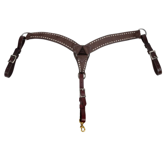 Teskey's 2" Chocolate Roughout Buckstitch Breast Collar