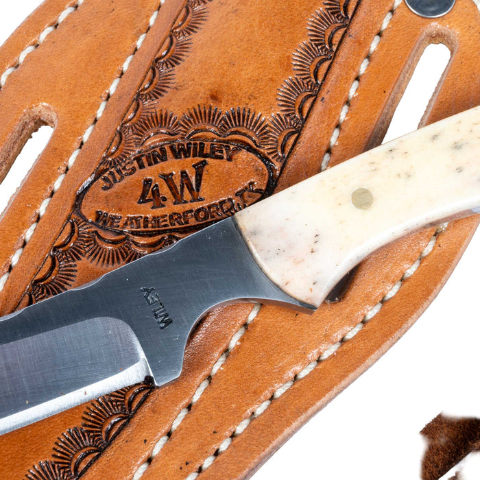 Justin Wiley Carbon Steel Knife with White Bone Handle
