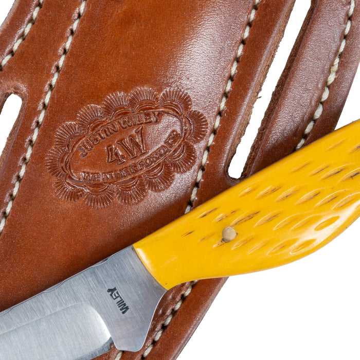 Justin Wiley Carbon Steel Knife with Yellow Bone Handle