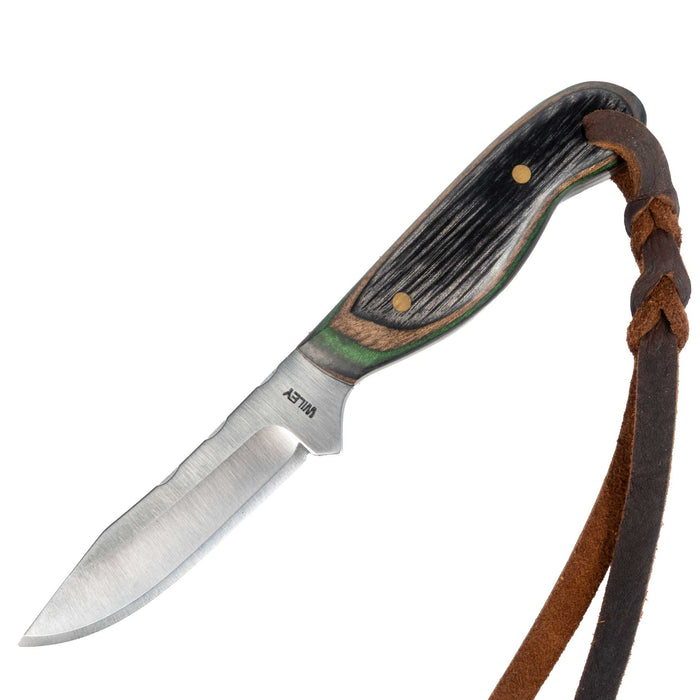 Justin Wiley Carbon Steel Drop Point Knife w/Wood Handle