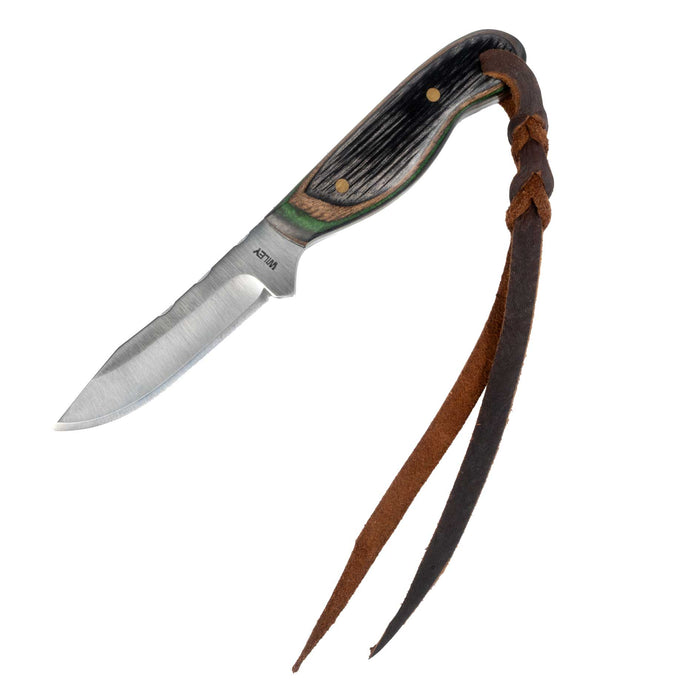 Justin Wiley Carbon Steel Drop Point Knife w/Wood Handle