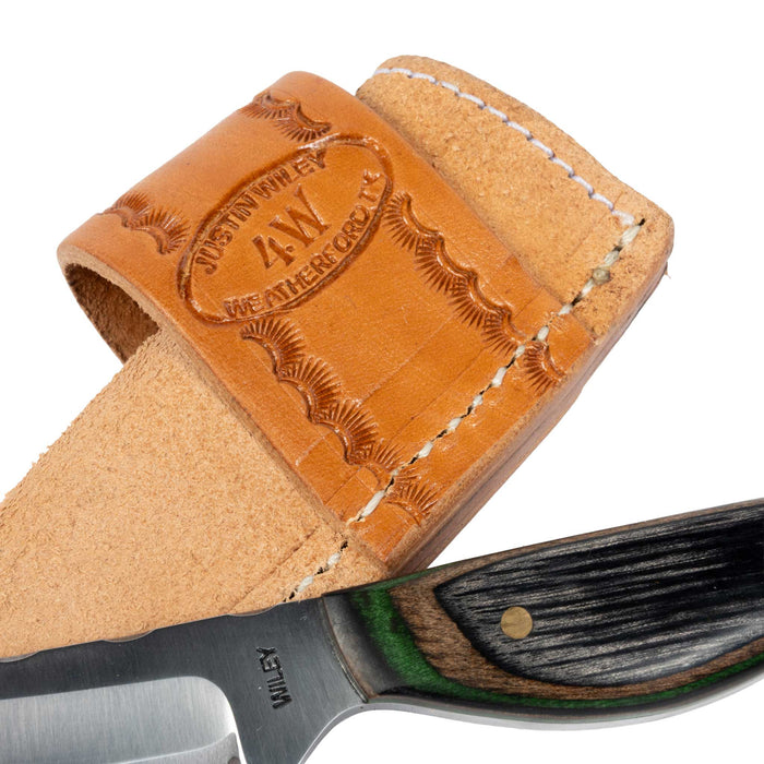 Justin Wiley Carbon Steel Drop Point Knife w/Wood Handle