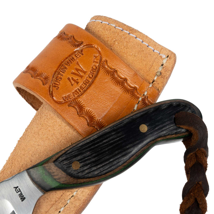 Justin Wiley Carbon Steel Drop Point Knife w/Wood Handle
