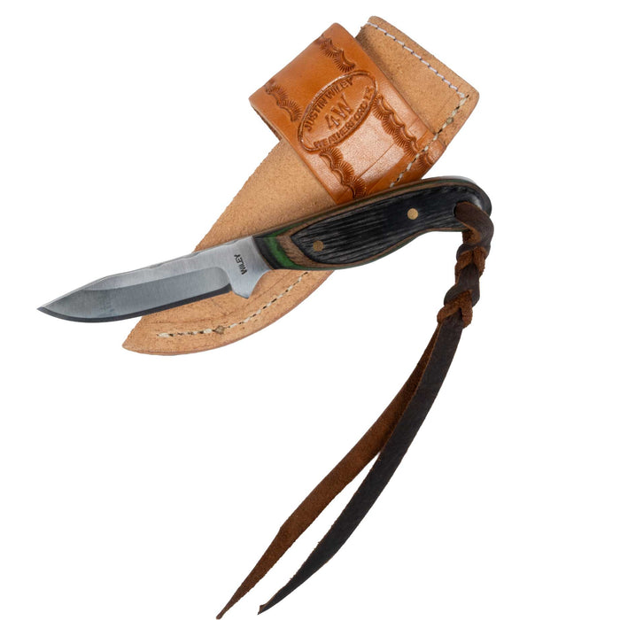 Justin Wiley Carbon Steel Drop Point Knife w/Wood Handle